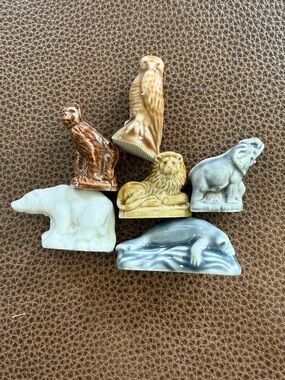 Set of 6 Vintage Wade Whimsies Animal Figurines.